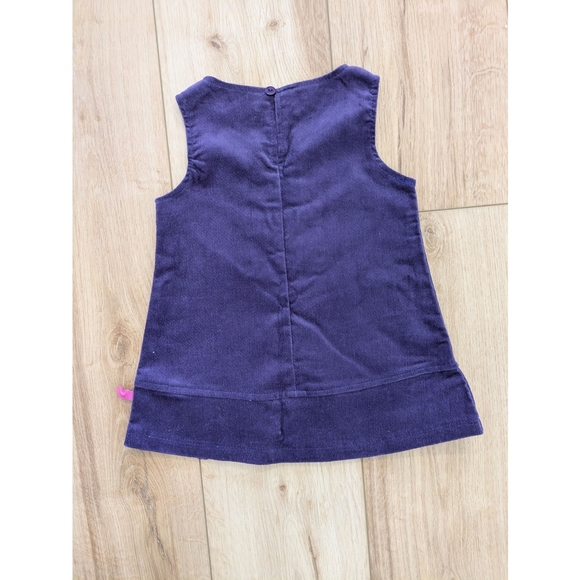 Y2K Vintage Please Mum Purple Corduroy Dress with Floral Embroidery - Picture 2 of 4